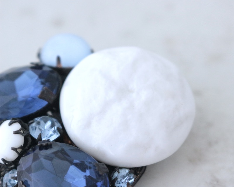 Milk Glass Brooch