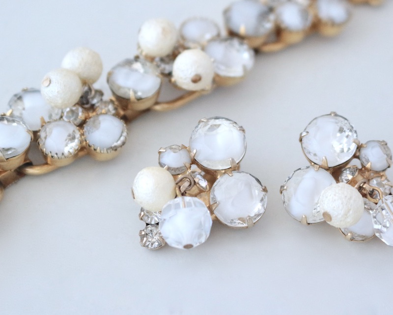 WhiteGivre Bracelet+Earring