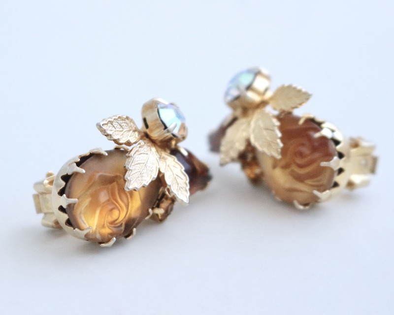 Glass Rose earrings